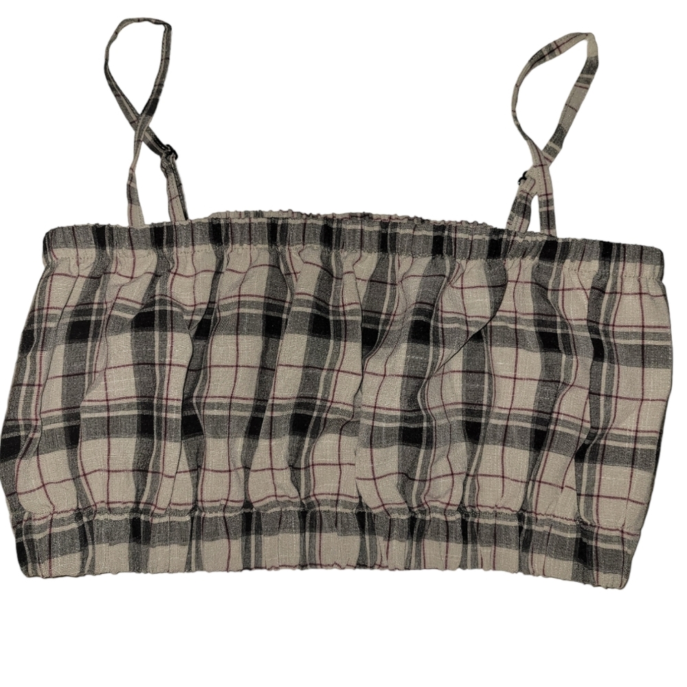 NWOT Collusion Cropped Check Bralette Crop Top sz 8